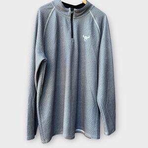Cowboy Hardware Mens XX Gray Quarter Zip Pullover Long Sleeve Athletic Top‎